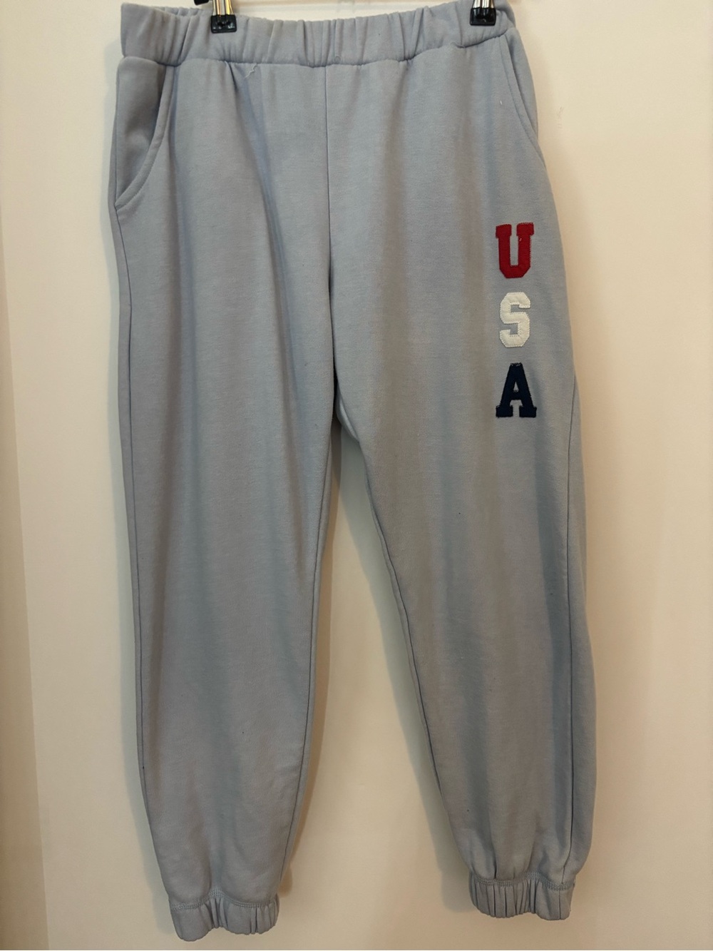 Vintage Havana Women’s Light Blue Sweatpants with USA Applique